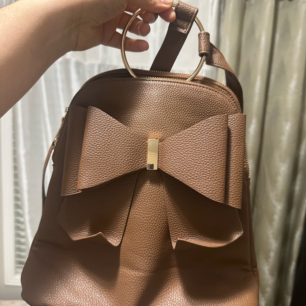 Chic Brown Bow Women's Backpack